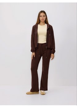 Reserved - Rozpinana bluza z wiskozą - ciemnobrązowy ze sklepu Reserved w kategorii Bluzy damskie - zdjęcie 188887509