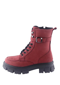 D.Moro Skórzane trzewiki w kolorze czerwonym ze sklepu Limango Polska w kategorii Workery damskie - zdjęcie 188888118