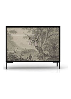 Madre Selva Kredens "Woman" w kolorze kremowo-szarym - 90 x 84 x 45 cm ze sklepu Limango Polska w kategorii Meble - zdjęcie 188888325