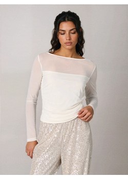 Sinsay - Bluzka z transparentnym rękawem - kremowy ze sklepu Sinsay w kategorii Bluzki damskie - zdjęcie 188890226