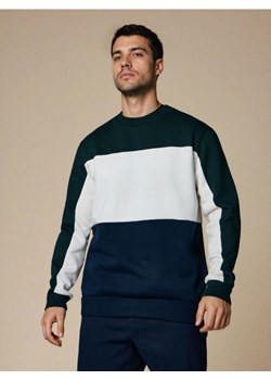 Sinsay - Bluza crewneck color-block - zielony ze sklepu Sinsay w kategorii Bluzy męskie - zdjęcie 188890245