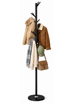 Czarny stojący na ubrania wieszak z 12 haczykami B2-C09 ze sklepu Edinos.pl w kategorii Zestawy mebli do przedpokoju - zdjęcie 188890266