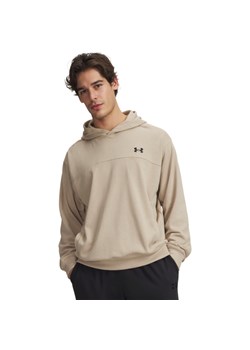 Męska bluza dresowa nierozpinana z kapturem Under Armour UA Rival Lightweight - beżowa ze sklepu Sportstylestory.com w kategorii Bluzy męskie - zdjęcie 188893249