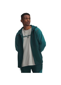 Męska bluza dresowa rozpinana z kapturem Under Armour UA Unstoppable Fleece Full-Zip - zielona ze sklepu Sportstylestory.com w kategorii Bluzy męskie - zdjęcie 188893265