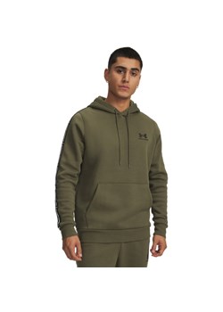 Męska bluza dresowa nierozpinana z kapturem Under Armour UA Icon Fleece Hd Taping - khaki ze sklepu Sportstylestory.com w kategorii Bluzy męskie - zdjęcie 188893288