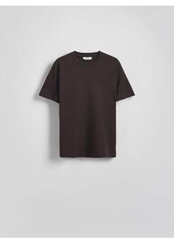 Reserved - T-shirt z bawełny merceryzowanej - brązowy ze sklepu Reserved w kategorii Bluzki damskie - zdjęcie 188893368