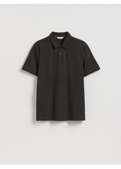 Reserved - Koszulka polo regular ze strukturalnej dzianiny - ciemnoszary ze sklepu Reserved w kategorii T-shirty męskie - zdjęcie 188894866
