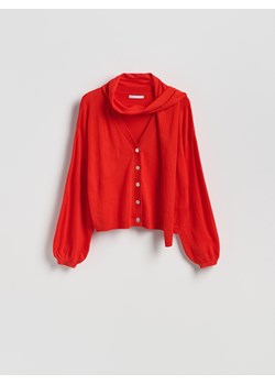 Reserved - Sweter z szalem - czerwony ze sklepu Reserved w kategorii Swetry damskie - zdjęcie 188895667