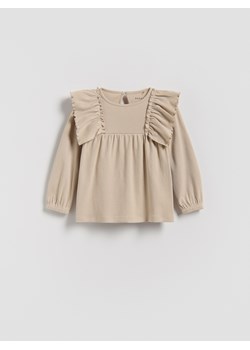 Reserved - Bluzka z falbanką - beżowy ze sklepu Reserved w kategorii Bluzki dziewczęce - zdjęcie 188895736