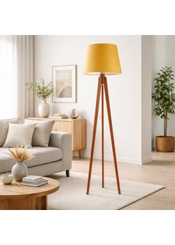 Drewniana lampa stojąca na trzech nogach w skandynawskim stylu CURACAO ze sklepu Lysne w kategorii Lampy podłogowe - zdjęcie 188895939