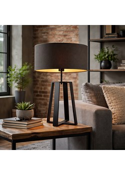 Czarna lampa stołowa do salonu THOR GOLD z abażurem ze sklepu Lysne w kategorii Lampy stołowe - zdjęcie 188895968