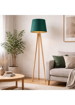 Drewniana lampa stojąca na trójnogu w stylu urban jungle CURACAO GOLD ze sklepu Lysne w kategorii Lampy podłogowe - zdjęcie 188895969