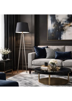 Lampa stojąca trójnóg drewniana do salonu CURACAO z abażurem ze sklepu Lysne w kategorii Lampy podłogowe - zdjęcie 188895978