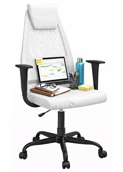 Białe krzesło biurowe z regulacją wysokości - Inavi ze sklepu Edinos.pl w kategorii Krzesła biurowe - zdjęcie 188901535