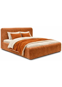 Rudobrązowe łóżko tapicerowane z zagłówkiem A1-K39 ze sklepu Edinos.pl w kategorii Łóżka i materace - zdjęcie 188901537