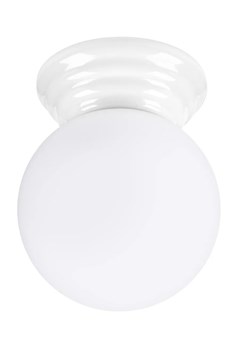Biały klasyczny plafon z okragłym kloszem - M165-Weskom ze sklepu Edinos.pl w kategorii Lampy sufitowe - zdjęcie 188901545