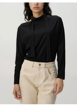 Reserved - Longsleeve z wiązanym szalem - czarny ze sklepu Reserved w kategorii Bluzki damskie - zdjęcie 188906778