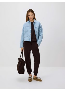 Reserved - Joggery z modalem - ciemnobrązowy ze sklepu Reserved w kategorii Spodnie damskie - zdjęcie 188907126