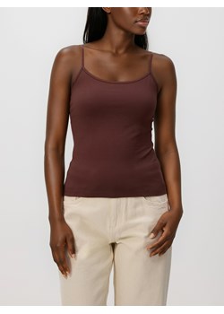 Reserved - Bawełniany top - brązowy ze sklepu Reserved w kategorii Bluzki damskie - zdjęcie 188907145