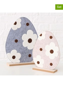 Boltze Dekoracje (2 szt.) "Nayla" w kolorze niebiesko-kremowym ze sklepu Limango Polska w kategorii Dekoracje - zdjęcie 188910138