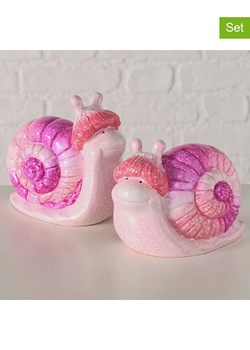 Boltze Figurki dekoracyjne (2 szt.) w kolorze różowo-fioletowym - wys. 14 cm ze sklepu Limango Polska w kategorii Dekoracje - zdjęcie 188910219