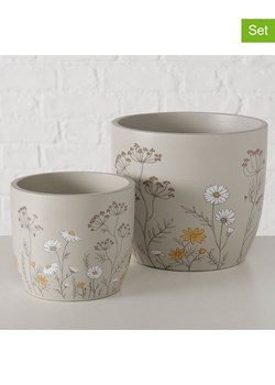 Boltze Osłonki (2 szt.) "Meadow" w kolorze beżowo-biało-żółtym na doniczkę ze sklepu Limango Polska w kategorii Doniczki i osłonki - zdjęcie 188910308