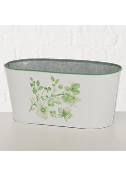 Boltze Osłonka "Kate" w kolorze biało-zielonym na doniczkę - 26 x 11 cm ze sklepu Limango Polska w kategorii Doniczki i osłonki - zdjęcie 188910407