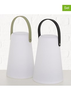 Boltze Lampy stołowe LED (2 szt.) w kolorze biało-czarno-zielonym - wys. 20,5 cm ze sklepu Limango Polska w kategorii Oświetlenie - zdjęcie 188910437