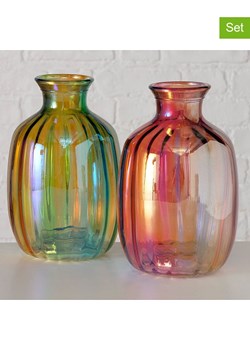 Boltze Wazony (2 szt.) "Colly" w kolorze jasnoróżowo-turkusowym - wys. 21 x Ø 13 cm ze sklepu Limango Polska w kategorii Wazony - zdjęcie 188910498