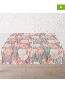 Boltze Bieżniki (2 szt.) "Tulips" w kolorze jasnoróżowo-zielonym - 140 x 40 cm ze sklepu Limango Polska w kategorii Obrusy i bieżniki - zdjęcie 188912607