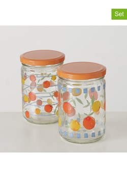 Boltze Słoiki (2 szt.) "Fruits" w kolorze pomarańczowo-złotym - 500 ml ze sklepu Limango Polska w kategorii Pojemniki kuchenne - zdjęcie 188912736