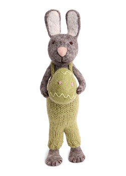 Gry &amp; Sif Figurka dekoracyjna "Bunny" w kolorze szaro-zielonym - dł. 30 cm ze sklepu Limango Polska w kategorii Dekoracje - zdjęcie 188912787