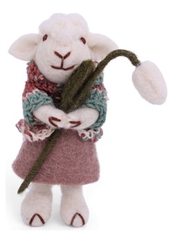 Gry &amp; Sif Figurka dekoracyjna "Sheep" w kolorze biało-jasnoróżowym - dł. 11 cm ze sklepu Limango Polska w kategorii Dekoracje - zdjęcie 188912909