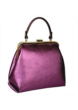 Damska torebka fiolet metalik skóra naturalna bigiel retro ze sklepu melon.pl w kategorii Listonoszki - zdjęcie 188914235