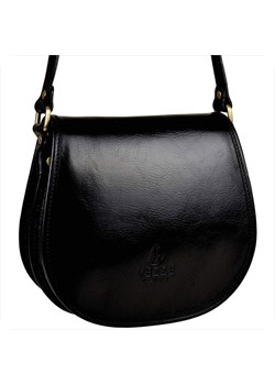 Vezze skórzana listonoszka damska m czarna półokrągła ze sklepu melon.pl w kategorii Listonoszki - zdjęcie 188914266