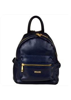 Vezze plecak damski granatowy ze skóry naturalnej z zamkiem ze sklepu melon.pl w kategorii Plecaki - zdjęcie 188914299