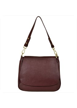 Torebka skórzana na ramię bordowa l włoska ze sklepu melon.pl w kategorii Listonoszki - zdjęcie 188914305