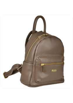 Vezze plecak damski brąz taupe ze skóry naturalnej z zamkiem ze sklepu melon.pl w kategorii Plecaki - zdjęcie 188914329