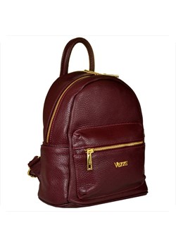 Vezze plecak damski bordowy ze skóry naturalnej z zamkiem ze sklepu melon.pl w kategorii Plecaki - zdjęcie 188914369