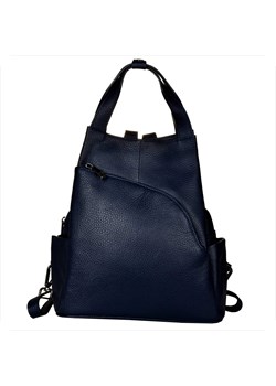 Borse in pelle torebko-plecak w kolorze granatowym xl skóra naturalna ze sklepu melon.pl w kategorii Plecaki - zdjęcie 188914385