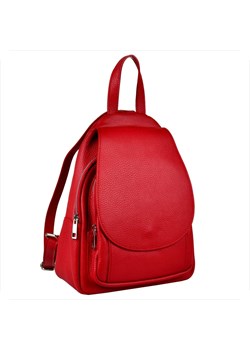 Plecak ze skóry naturalnej włoski czerwony borse in pelle ze sklepu melon.pl w kategorii Plecaki - zdjęcie 188914658