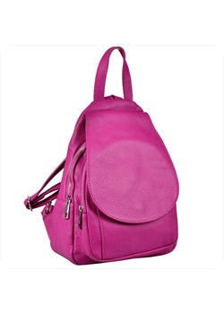 Plecak ze skóry naturalnej włoski róż fuksja borse in pelle ze sklepu melon.pl w kategorii Plecaki - zdjęcie 188914698