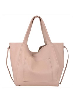 Duża torebka worek z miękkiej skóry naturalnej lekka xxl róż ze sklepu melon.pl w kategorii Torby Shopper bag - zdjęcie 188914925