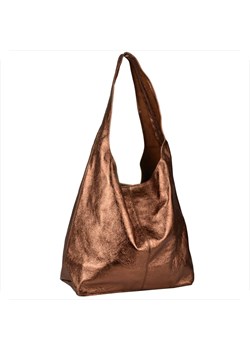 Torebka worek skórzana shopper brąz miedź metaliczna ze sklepu melon.pl w kategorii Torby Shopper bag - zdjęcie 188915187