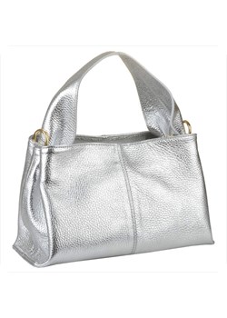 Modna skórzana torebka listonoszka srebrna metaliczna ze sklepu melon.pl w kategorii Listonoszki - zdjęcie 188915219