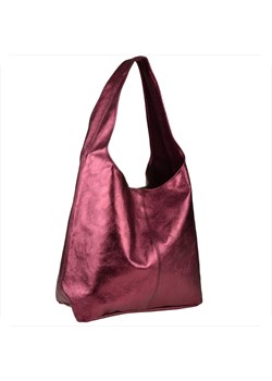 Torebka worek skórzana shopper bordo metalik ze sklepu melon.pl w kategorii Torby Shopper bag - zdjęcie 188915338