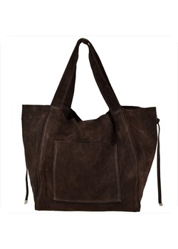 Duża torebka worek z miękkiej skóry naturalnej zamszowej lekka ze sklepu melon.pl w kategorii Torby Shopper bag - zdjęcie 188915528