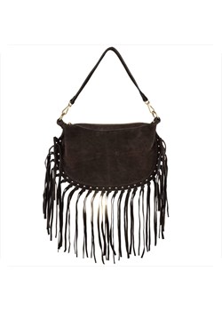 Włoska listonoszka z frędzlami skóra naturalna zamszowa brąz ze sklepu melon.pl w kategorii Listonoszki - zdjęcie 188915559