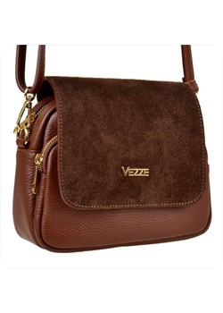 Vezze torebka listonoszka skórzana brąz z zamszem ze sklepu melon.pl w kategorii Listonoszki - zdjęcie 188915675