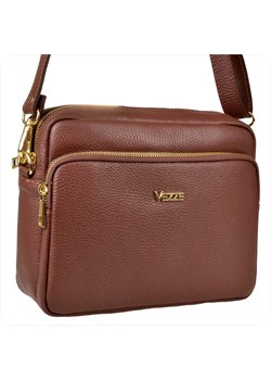 Modna skórzana torebka listonoszka koniak brąz vezze ze sklepu melon.pl w kategorii Listonoszki - zdjęcie 188915787